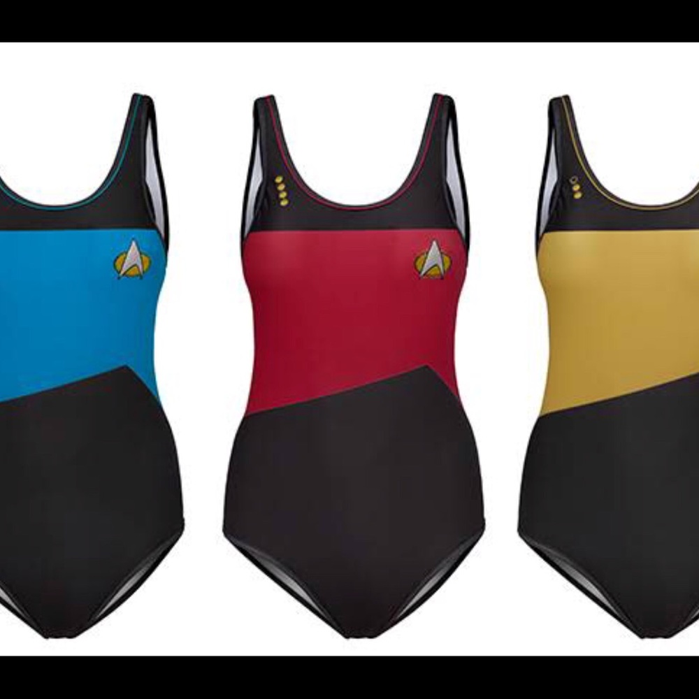 Star Trek once piece swim suit-Commander blue